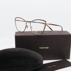 Tom Ford TF 5740-B 048 New Brown Cat Eye Eyeglasses 54mm